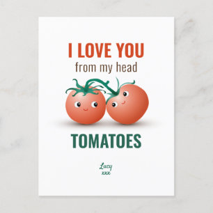 Ik hou van je van mijn hoofd tomaten briefkaart