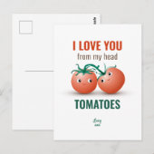 Ik hou van je van mijn hoofd tomaten briefkaart (Voorkant / Achterkant)