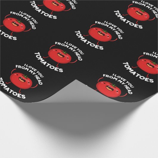 Ik hou van je van mijn hoofd Tomaten Donkere BG Cadeaupapier (Hoek)