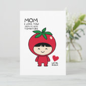 IK HOU VAN JE VAN MIJN HOOFD TOMATEN FEESTDAGENKAART (Staand voorkant)