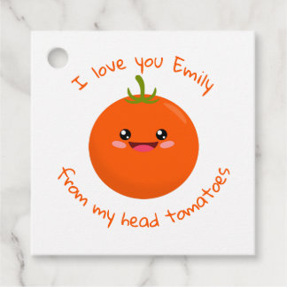 Ik hou van je van mijn hoofd Tomaten Funny Pun Bedankjes Labels