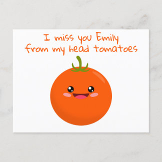 Ik hou van je van mijn hoofd Tomaten Funny Pun Briefkaart