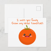 Ik hou van je van mijn hoofd Tomaten Funny Pun Briefkaart (Voorkant / Achterkant)
