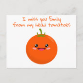 Ik hou van je van mijn hoofd Tomaten Funny Pun Briefkaart (Voorkant)