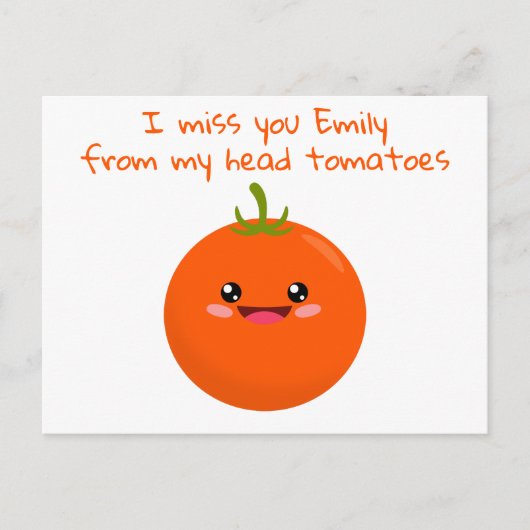 Ik hou van je van mijn hoofd Tomaten Funny Pun Briefkaart (Voorkant)
