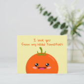 Ik hou van je van mijn hoofd Tomaten Funny Pun Pos Briefkaart (Staand voorkant)