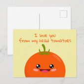 Ik hou van je van mijn hoofd Tomaten Funny Pun Pos Briefkaart (Voorkant / Achterkant)