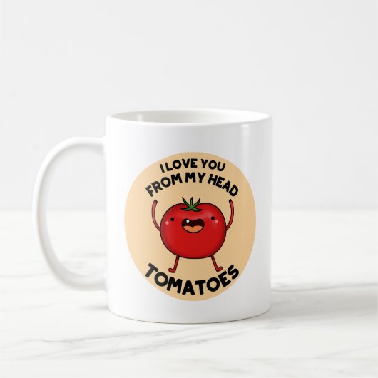 Ik hou van je van mijn hoofd Tomaten Funny Tomato  Koffiemok (Links)