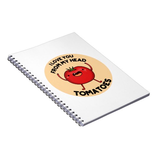 Ik hou van je van mijn hoofd Tomaten Funny Tomato  Notitieboek (Rechterzijde)