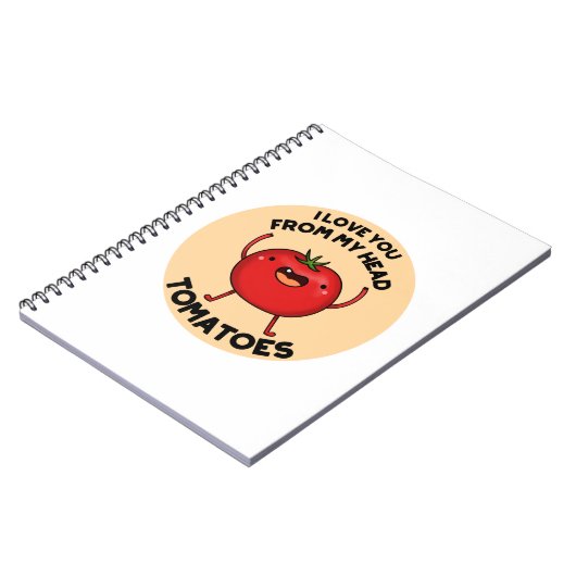 Ik hou van je van mijn hoofd Tomaten Funny Tomato  Notitieboek (Linkerzijde)