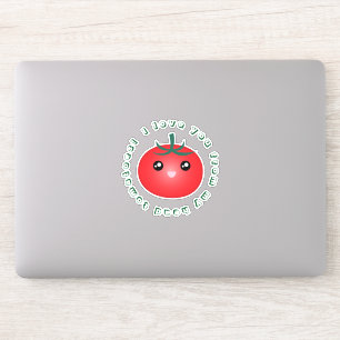 Ik hou van je van mijn hoofd Tomaten Funny Word Pl Sticker
