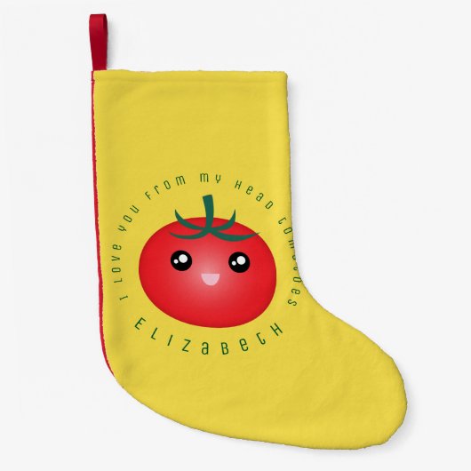 Ik hou van je van mijn hoofd tomaten grappige voed kleine kerstsok (Voorkant)