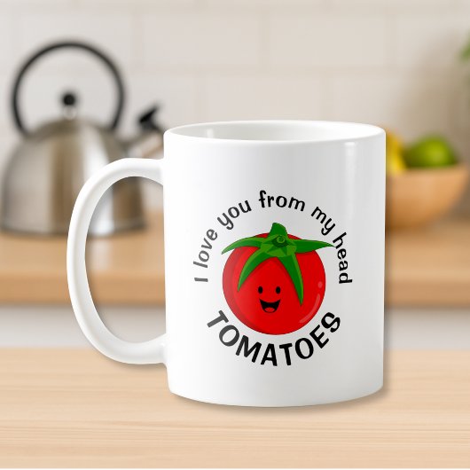 Ik hou van je van mijn hoofd tomaten koffiemok