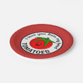 Ik hou van je van mijn hoofd tomaten papieren bordje (Gekanteld)