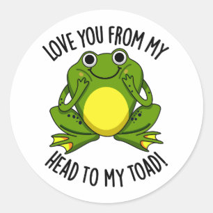Ik hou van je van mijn hoofd tot mijn pad grappig ronde sticker