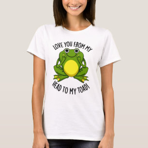 Ik hou van je van mijn hoofd tot mijn pad grappig t-shirt