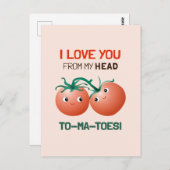 Ik hou van je van mijn hoofd tot mijn tenen schatt briefkaart (Voorkant / Achterkant)