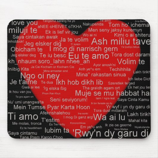 Ik hou van je van over de hele wereld - mousepad muismat (Voorkant)