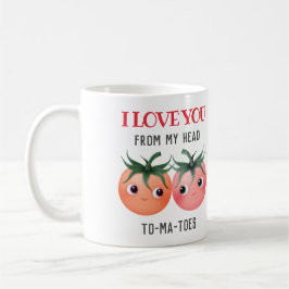 Ik hou van je van top tot teen, malle tomaten koffiemok