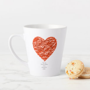 Ik hou van je vanaf de bodem van mijn cardiovascul latte mok