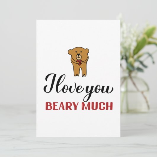 Ik hou van je veel kalligrafie feestdagenkaart (Staand voorkant)