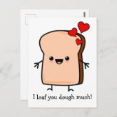 Ik hou van je, veel toast brood briefkaart (Voorkant / Achterkant)