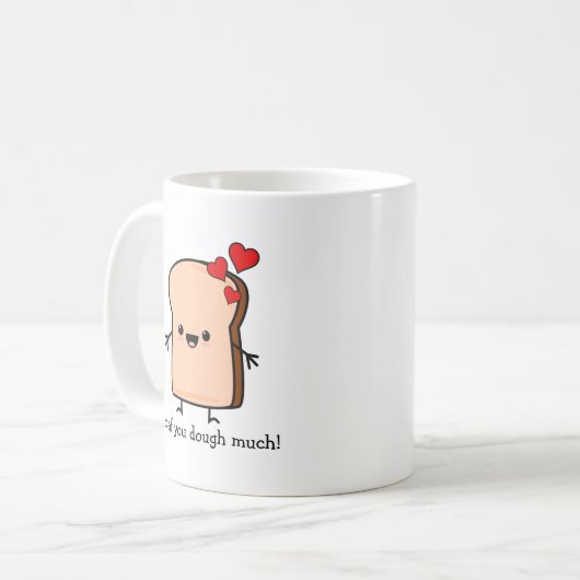 Ik hou van je, veel toast brood koffiemok (Voorkant links)