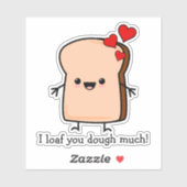 Ik hou van je, veel toast brood sticker (Vel)