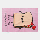 Ik hou van je, veel toast brood theedoek (Horizontaal)