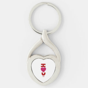 Ik hou van je verdraaide hartkeychain sleutelhanger