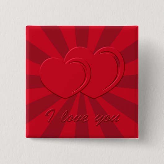 Ik hou van je vierkante button 5,1 cm (Voorkant)