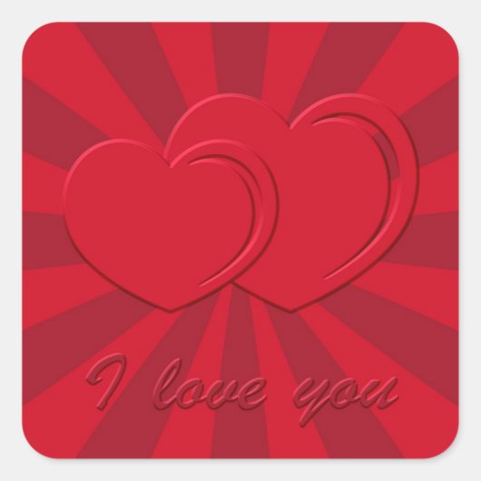 Ik hou van je vierkante sticker (Voorkant)