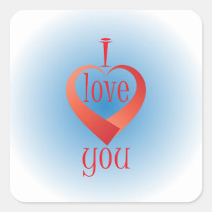 Ik hou van je vierkante sticker