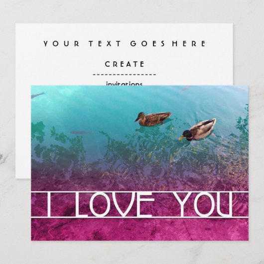 ik hou van je vijver kaart (Voorkant / Achterkant)