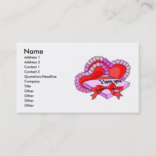 Ik hou van je Visitekaartje (Voorkant)