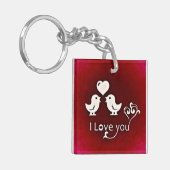 Ik hou van je vogels Acrylische Sleutelhanger (Voorkant Links)