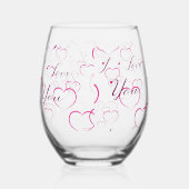 Ik hou van je, vol harten wijnglas zonder voet (Links)