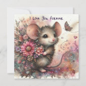 Ik hou van je voor altijd bloemenboeket Valentijn Feestdagenkaart (Voorkant)