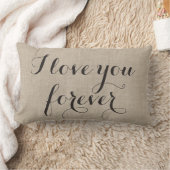 Ik hou van je voor altijd kussen op jute (Deken)