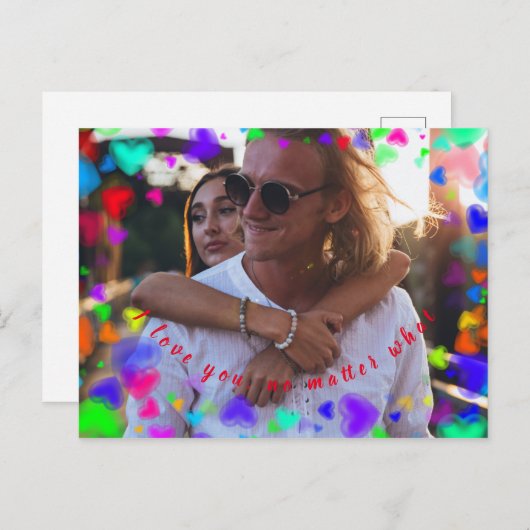 Ik hou van je, wat er ook gebeurt briefkaart (Voorkant / Achterkant)