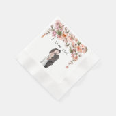 Ik hou van je waterverf bruiloft florale elegant s servet (Hoek)