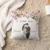 Ik hou van je Waterverf floral bruiloft Pas getrou Kussen (Deken)