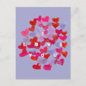 Ik hou van je waterverf harten Briefkaart (Voorkant)