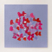 Ik hou van je waterverf harten legpuzzel (Horizontaal)