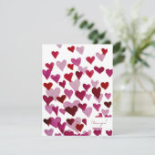 Ik hou van je waterverf harten Valentijnsdag kaart (Staand voorkant)