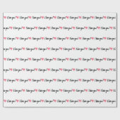 Ik hou van je, waterverf roze hartpatroon cadeaupapier (Vlak)