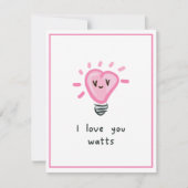 Ik hou van je Watts Schattigee Punny Kinder Valent Kaart (Voorkant)