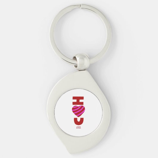 Ik hou van je wervelde Sleutelhanger (Voorkant)