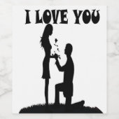 Ik hou van je wijn etiket (Enkel label)