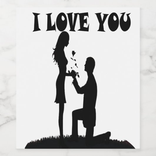 Ik hou van je wijn etiket (Enkel label)